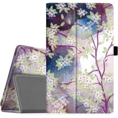 Imagem de Famavala Capa fólio para tablet de 8 polegadas 8ª/7ª geração lançado em 2018/2017, fina, dobrável, não serve para tablet Android Lenovo V8 2018 de 8 polegadas (VineFlower)