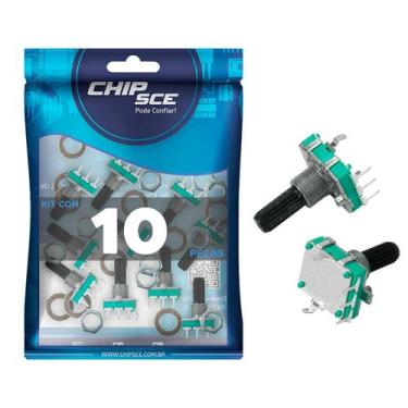 Imagem de 10X Potenciômetro Microsystem Rotativo S/ Fim 3 Terminais - Chipsce