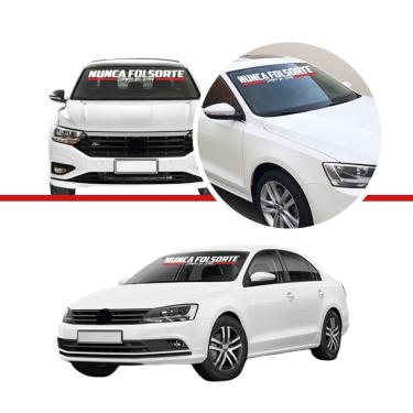 Imagem de Adesivo Parabrisa Carro Nunca Foi Sorte Sempre Foi Deus 90x12cm Branco E Vermelho