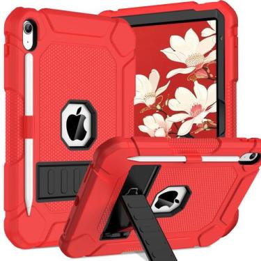 Imagem de Capa BMOUO à prova de choque para iPad 11º 11" e 10º 10,9" vermelha