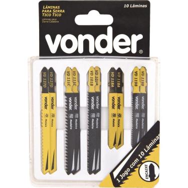 Imagem de Jogo Lamina Serra Tico-tico Encaixe T Com 10 Peças - Vonder