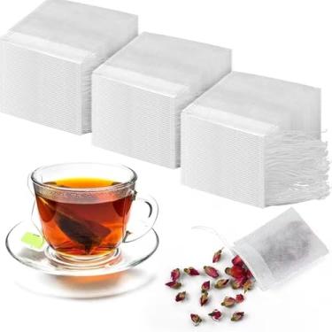 Imagem de 1100 peças descartáveis, vazias, faça seus próprios saquinhos de chá a granel para folhas soltas, preenchíveis, cordão, sachês de café vazios, filtros de infusor para café e ervas (5,3 x 7 cm)