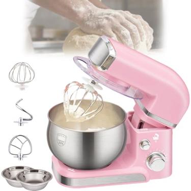 Imagem de Batedeira EléTrica De 600w Com Batedor De Arame, Gancho Para Massa,Pá Misturadora E Tigela, Ajuste De 6 Velocidades Para A Maioria Dos Cozinheiros DoméSticos
