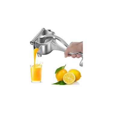 Imagem de Espremedor de Limão Profissional em Metal, Amarelo, 22cm x 7cm, Design Ergonômico, para Sucos e Coquetéis