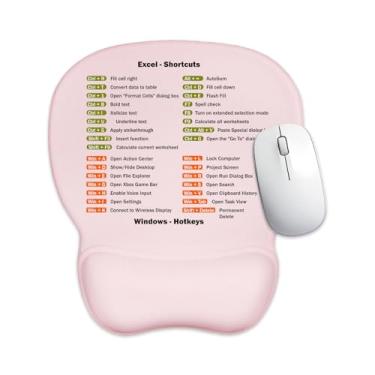 Imagem de Aganmi Mouse pad ergonômico rosa com descanso de pulso para mesa, base de borracha antiderrapante pequena com suporte de pulso para alívio da dor, laptop, material de escritório, acessórios de
