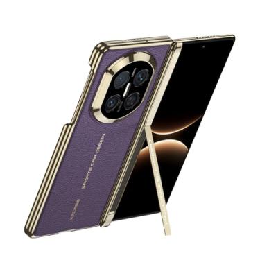 Imagem de FWYANZH Capa magnética para Huawei Mate X7, suporte de dobradiça, capa traseira galvanizada, proteção à prova de choque, capa de couro, roxo, Mate X7