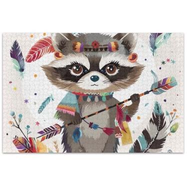 Imagem de Quebra-cabeças engraçados de penas de guaxinim 500 peças para adultos presentes tecnológicos Prime Puzzles decoração de arte