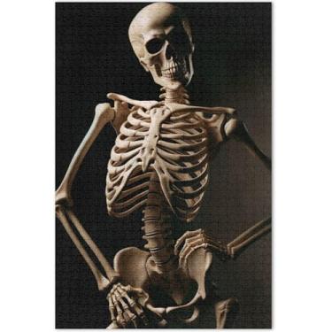 Imagem de Esqueleto Cool Pose 1000 peças quebra-cabeças para adultos jogo de brinquedo arte legal quebra-cabeças para adultos elefante branco
