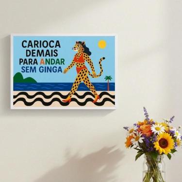Imagem de Quadro Carioca Demais Andar Sem Ginga 24X18Cm Mold Preta