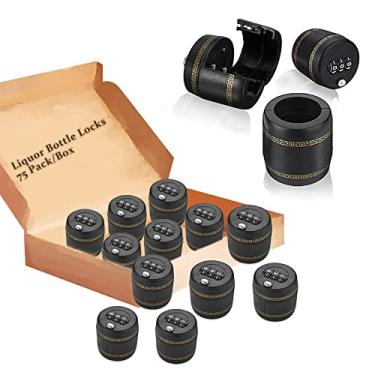 Imagem de Trava de segurança para garrafa de vinho com código de combinação de 3 dígitos, tampa reutilizável à prova de vazamento para garrafas de vinho e licor, trava de prevenção de álcool segura para