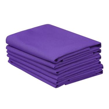 Imagem de Generic Pacote com 6 guardanapos de poliéster, boa escolha de guardanapos para casamento, restaurante, coquetel, festa, 45 x 45 cm, roxo escuro