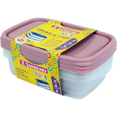 Imagem de Sanremo - Conj 3Un Potes Retangular 785Ml Promo Sanremo Sr165 7C55