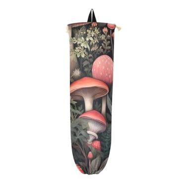 Imagem de Suporte de saco de mercearia de cogumelos florestais, organizador de sacolas plásticas de cozinha, armazenamento de sacolas de plástico