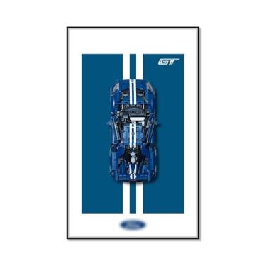 Imagem de Joodyyoo Quadro de parede para Lego Technic Ford GT 42154 para suporte de parede de carro Lego para exibição de carro Lego, ideia de presente para entusiastas de Lego, decoração de casa (carro não