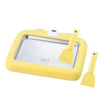 Imagem de Fenteer Máquina de Sorvete na Chapa, Bandeja para Rolinhos de Iogurte Gelado, Placa Fria Instantânea, Bandeja para Sorvete na Chapa Caseiro