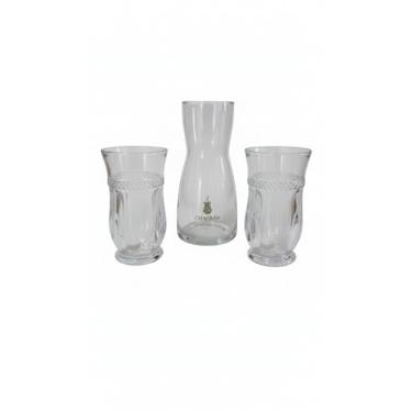 Imagem de CHAGRAN Jarra de Vidro 400ml com 2 Copos Tulipa 200ml e Chá Desintox 45g, Conjunto para Bebidas Geladas