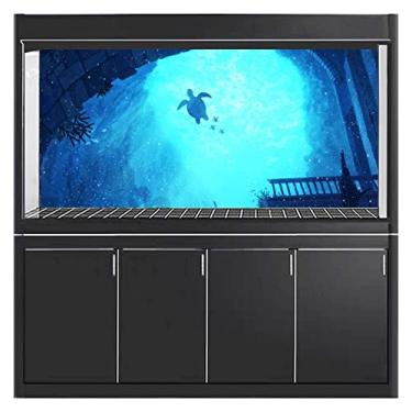 Imagem de Pôster de Fundo de Aquário 3D Fundo de Aquário Mundo Subaquático Pintura de Parede Decoração PVC Adesivo Autoadesivo, C, 91 x 61 cm