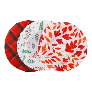 Imagem de Jegxemt Capas de tigela reutilizáveis de 5 tamanhos, tampas de tigela revestidas com cera de abelha de algodão orgânico e óleo de jojoba para à prova de pão, elástico, lavável e ecológico (11/6/8/10