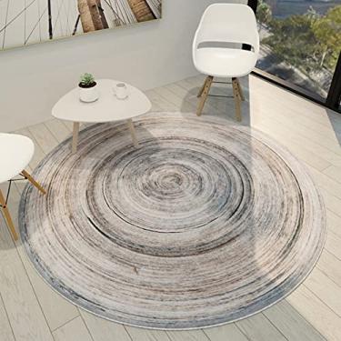 Imagem de Tapete redondo com textura de mármore para quarto, lavável, sala de jantar, estilo moderno, decoração de casa, tapete redondo, E, diâmetro 180 cm
