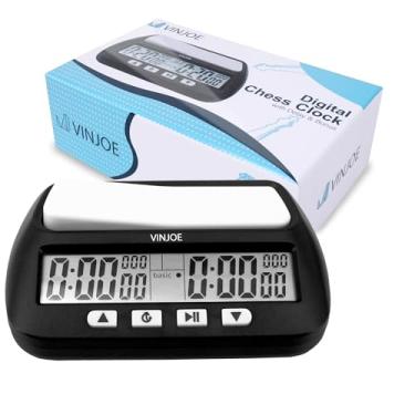 Imagem de VINJOE Chess Clock Digital Chess Timer Professional for Board Games,Portable Digital Chess Clock & Game Timer with Basic,Bonus,Delay and Positive Time Features (Gift Box)