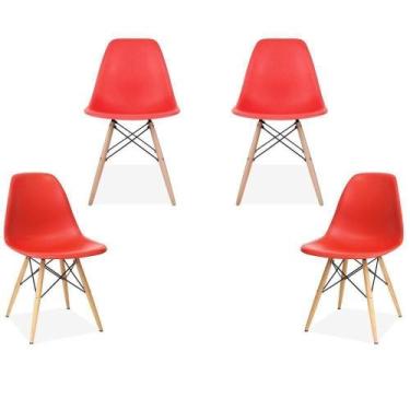 Imagem de Kit 04 Cadeiras Eiffel Charles Eames F03 Vermelho - LYAM DECOR
