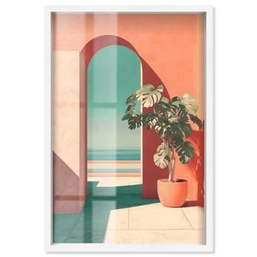 Imagem de Breeze Pathway Shadowbox Print Coastal Wall Art por Art Remedy, moldura branca, 21 x 31