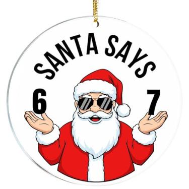 Imagem de Decoração de árvore de Natal 67, enfeite de Natal de acrílico 67 engraçado, enfeite fofo de 67 cm, acessórios de árvore de Natal, pingentes de Natal, enfeite de Papai Noel