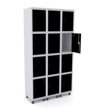 Imagem de Armário Guarda Volume Locker Roupeiro 12 Portas Aço GRP 503/12 - Pandi