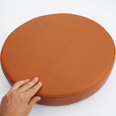 Imagem de Yadlan Almofada redonda para cadeira/assento ao ar livre, almofada de assento impermeável de 3/5/8 cm de espessura, almofadas antiderrapantes de espuma 45D com capa removível - para jardim, cozinha