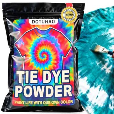 Imagem de DOTUHAO Pó tie dye, corante de tecido azul celeste, corantes para roupas, corantes criativos para roupas, perfeitos para artes e artesanato, arte em tecido DIY (azul celeste, 60 g)