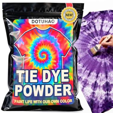 Imagem de DOTUHAO Pó tie dye, tintura de tecido roxo, corantes para roupas, corantes criativos para roupas, perfeitos para artes e artesanato, arte em tecido DIY (roxo, 59 g)