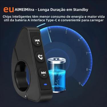 Imagem de Controle Remoto Sem Fio Para Guidão De Motocicleta, Botão De Mídia Par