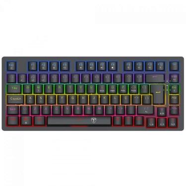Imagem de Teclado Mecânico Gamer T-Dagger Megatre, Rainbow, Switch Brown, 75%, ABNT2, Preto - Preto - Unissex-Unissex