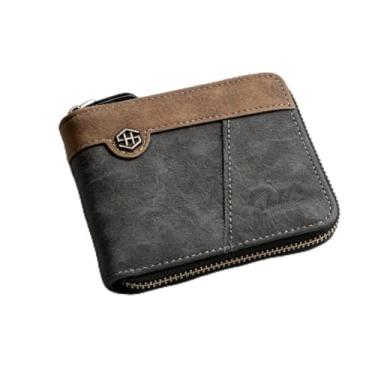 Imagem de Carteira masculina ultrafina de couro sintético preto preto com fecho de pressão, design portátil preto comercial com encaixe, padrão listrado de couro sintético e perfil ultrafino