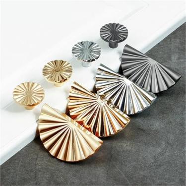 Imagem de HTNAFONI Puxadores dourados maciços maçanetas e puxadores para móveis cozinha armário armário gaveta casa 1 peça (latão dourado único)