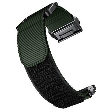 Imagem de WIKUNA para pulseiras de relógio Garmin compatíveis Fenix 7X 6X Pro GPS 5X 3HR Descent Mk1 Mk2 Titanic Velcro Strap 26mm Nylon de liberação rápida (Cor: Verde Exército, Tamanho: Fenix3)