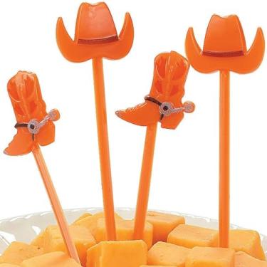 Imagem de Palitos de botas de cowboy e chapéu ocidental (conjunto de 72) artigos de festa de caubói