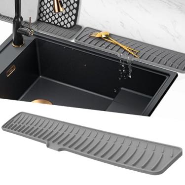 Imagem de Volminex Tapete de torneira para pia de cozinha, protetor de respingos de torneira de silicone, tapete de ralo de pia, suporte de esponja de pia, protetores de bancada de banheiro e cozinha, tapete