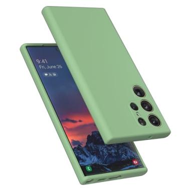 Imagem de E Segoi Capa para Samsung Galaxy S23 Ultra, borracha de gel de silicone líquido, à prova de choque, capa de forro de tecido de microfibra macia, almofada compatível com Galaxy S23 Ultra 5G de 6,8 polegadas (Matcha)