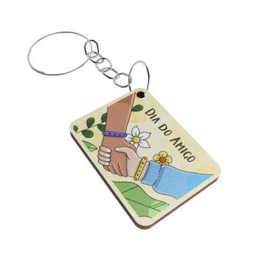 Imagem de Mega Kit Lembrancinha Dia do Amigo: 100 Chaveiros MDF Personalizados c