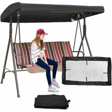 Imagem de Capa de substituição para balanço de jardim de 3 lugares, universal, impermeável, para cadeiras de balanço e redes de pátio~/