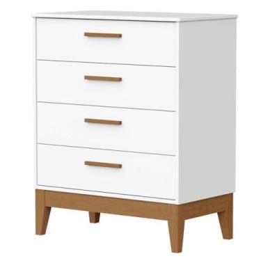 Imagem de Cômoda Gaveteiro Infantil Flip Branco Acetinado - Reller - RELLER MÓVE