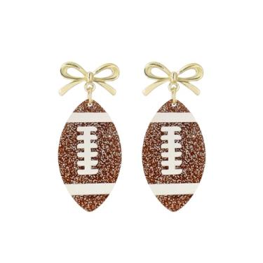 Imagem de Brincos de laço de beisebol para mulheres, brincos de acrílico com pingente de torcida, roupas, roupas, acessórios, joias, camisas de dia de jogo para mulheres, 4.5cm, Acrílico, Sem pedra preciosa