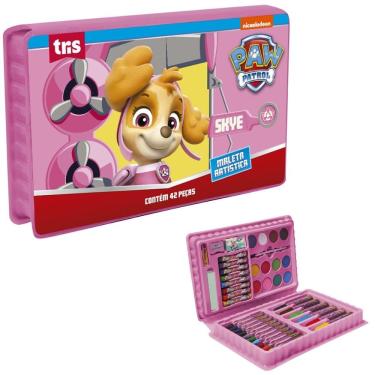 Imagem de Kit Maleta Artistica Patrulha Canina Skye - 42 Peças - Tris