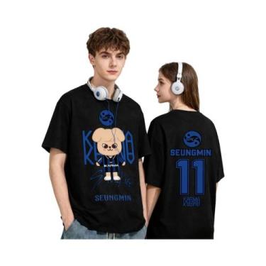 Imagem de Camiseta Casual Oversized Com Estampa De Cartoon KPOP KARMA HYUNJIN Mo