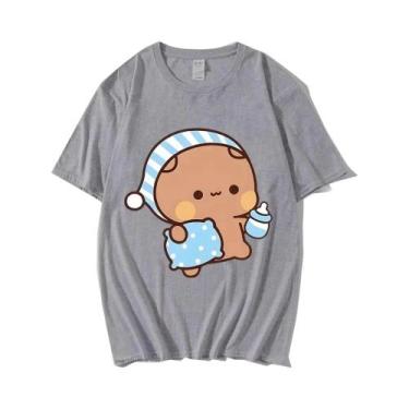 Imagem de Camiseta Kawaii Para Casal BuBu Panda DuDu Bear, Camiseta Gráfica Femi