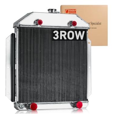 Imagem de Radiador de 3 fileiras para carros Ford 1949-1953 configuração de cabeça plana V8, radiador de alumínio para Ford Country Squire/Country Sedan/Crestline/Ranch Wagon, 1951-1953 Ford Victoria/Consul