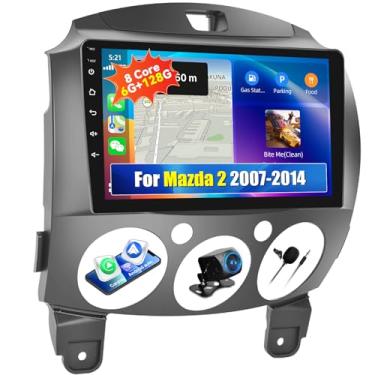 Imagem de [8 núcleos 6G + 128G] Android 15 estéreo para carro para Mazda 2 2007-2014 com carro sem fio CarPlay Android Auto, tela sensível ao toque de 22.9 cm com link espelhado WiFi/GPS DSP Bluetooth FM/RDS