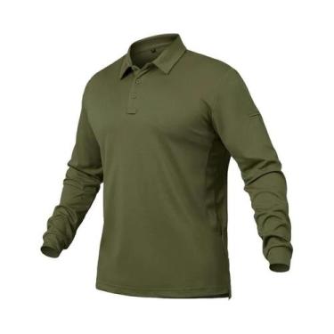 Imagem de Camisa Polo Tática Masculina Leve De Manga Longa Casual Para Caminhada