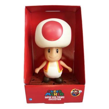 Imagem de Boneco Toad Rosa Toadette Brinquedo Super Mario Bros Grande - Super Si